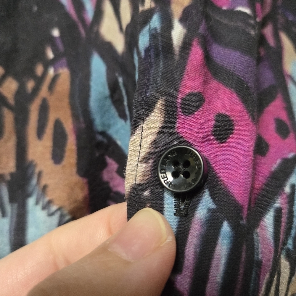 Jared Lang Geometric Print Long Sleeve Button Up Shirt - Picture 4 of 7